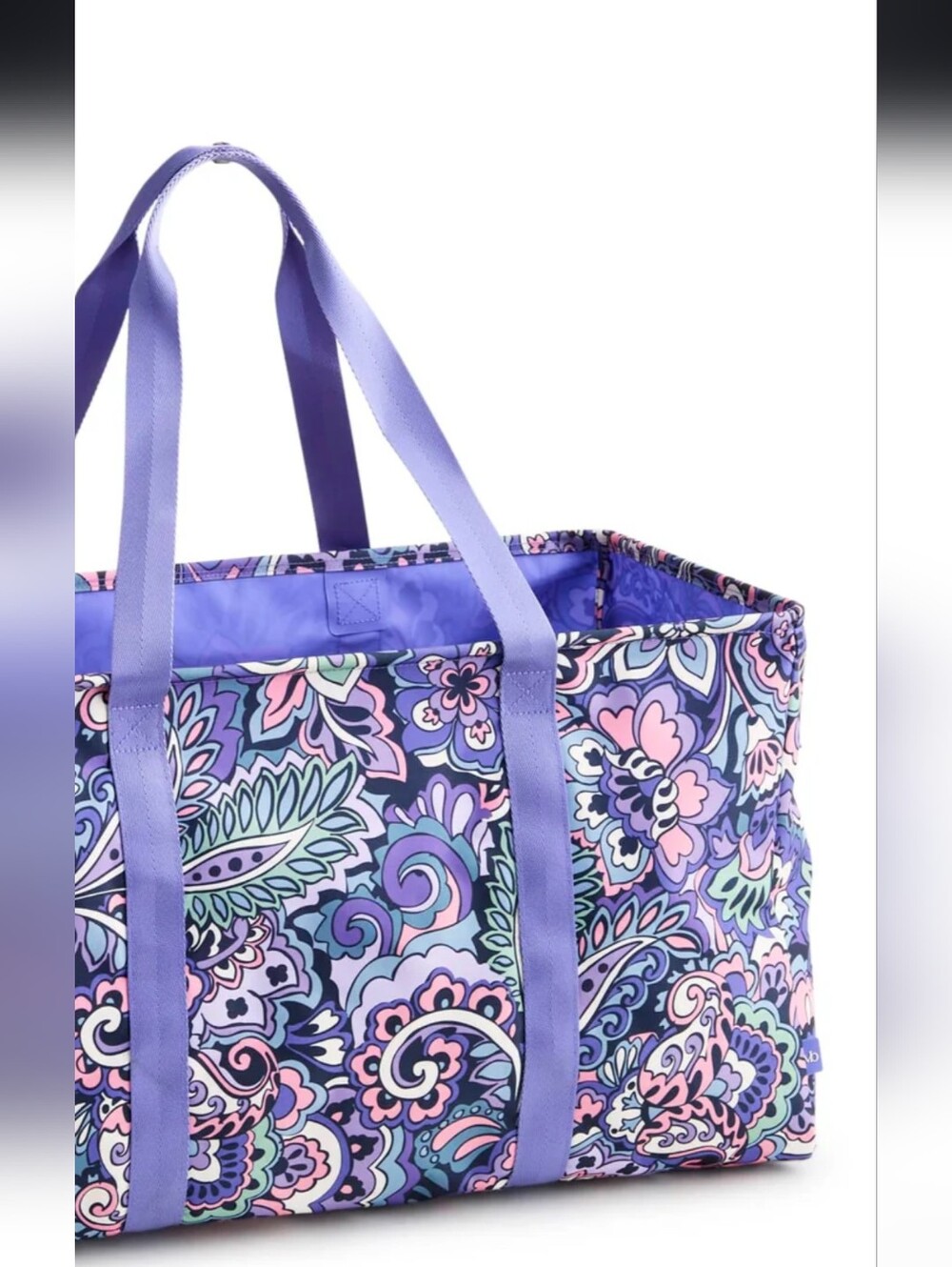 Vera Bradley Large Car Tote In Floral Swirls Decor NWT - Picture 6 of 11
